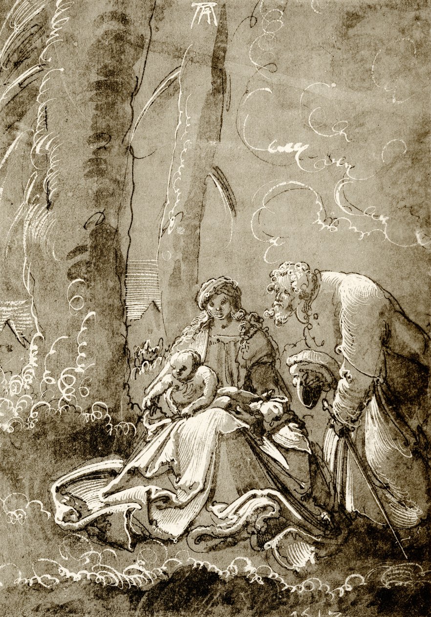 Pyhä perhe metsässä tekijältä Albrecht Altdorfer