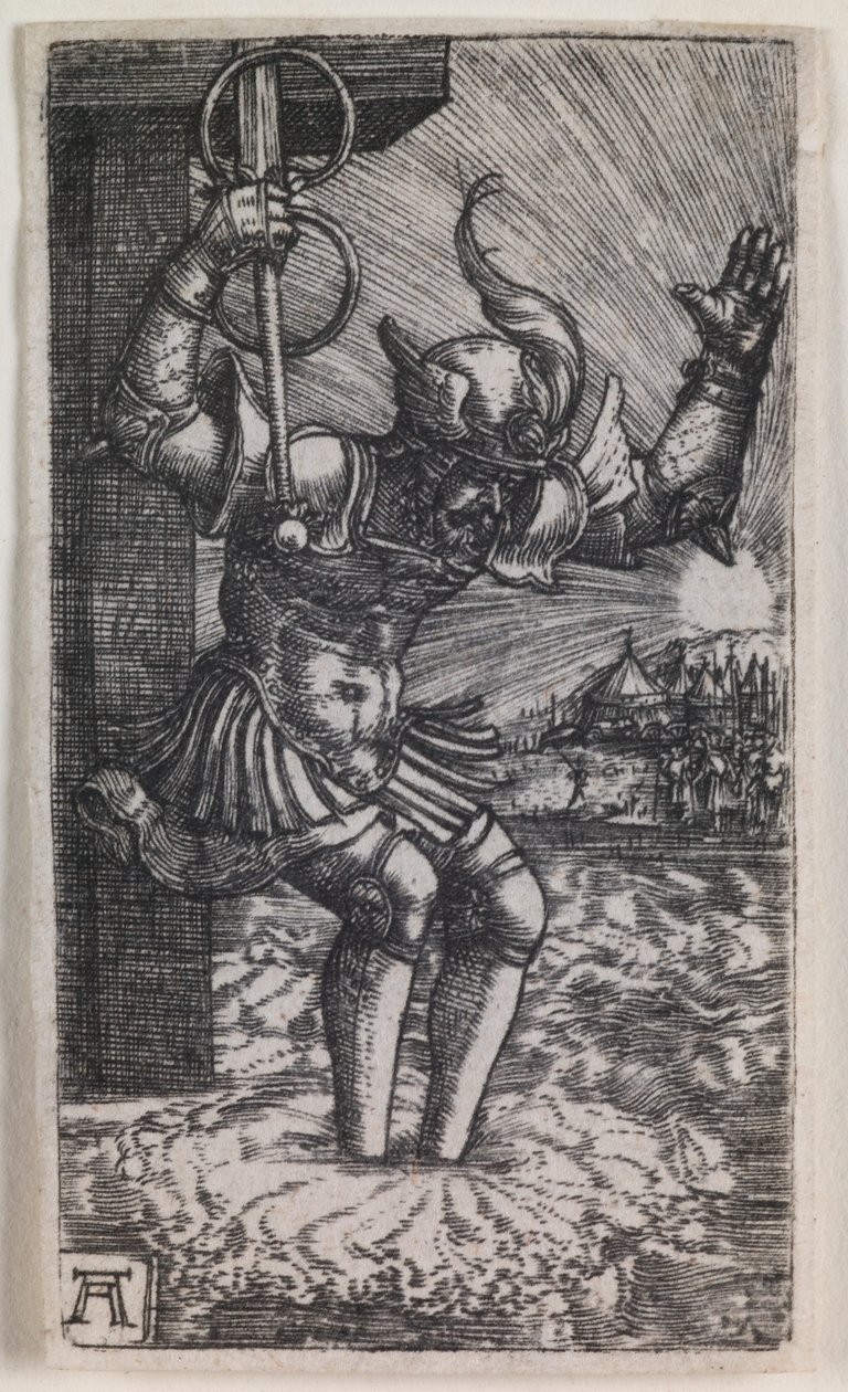 Horatius Cocles hyppäämässä Tiberiin tekijältä Albrecht Altdorfer