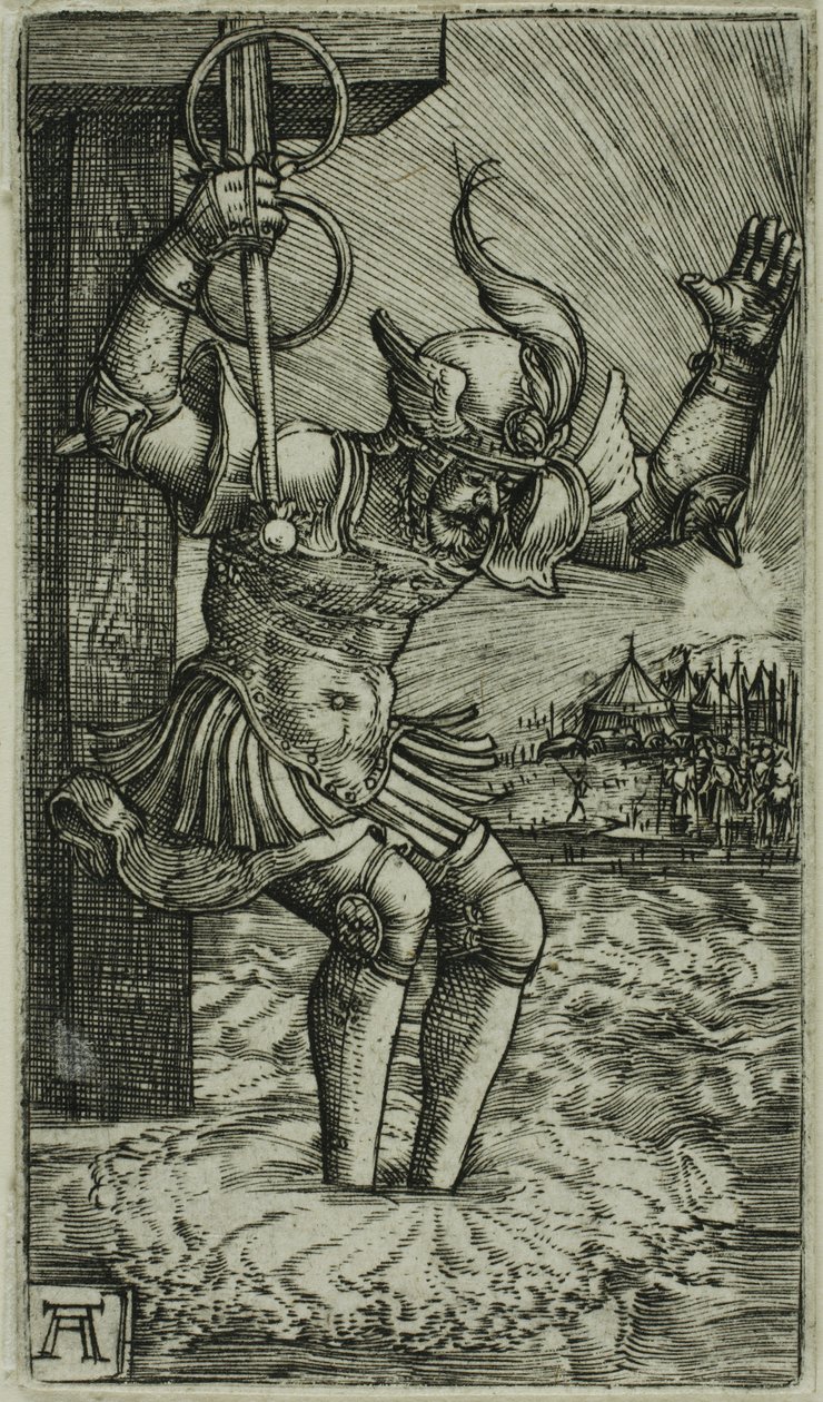 Horatius Cocles hyppäämässä Tiberiin tekijältä Albrecht Altdorfer