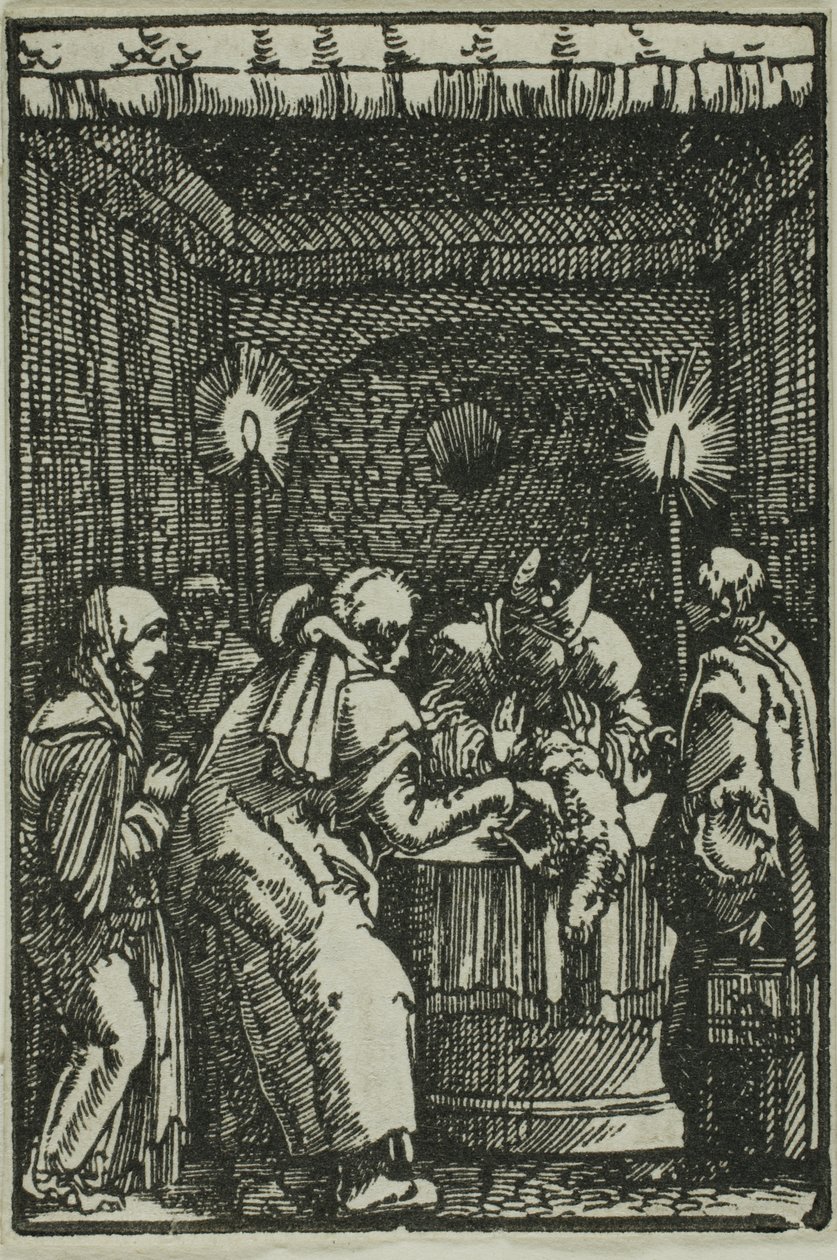 Joakim kieltäytyi uhrista, kappaleesta Ihmisen lankeemus ja lunastus (The Fall and Redemption of Man) tekijältä Albrecht Altdorfer