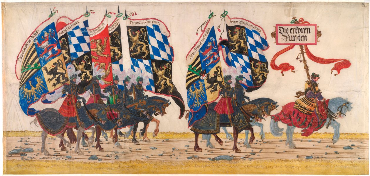 Saksan ruhtinaat - Albrecht Altdorferin (noin 1480-1538) työ, lyijykynä, tussi ja akvarelli, noin 1515 - Albertina, Wien (Itävalta) tekijältä Albrecht Altdorfer