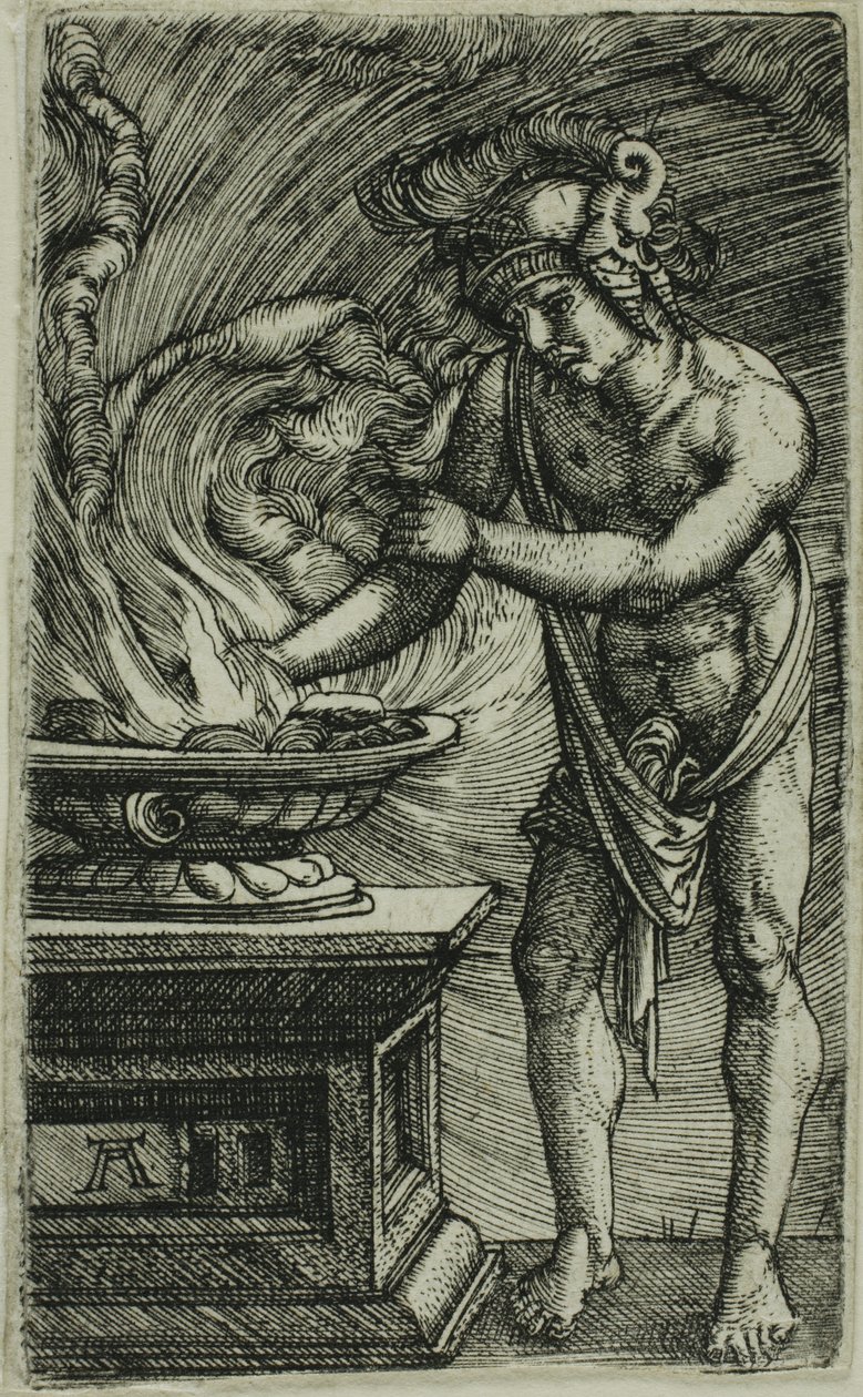 Mucius Scaevola Kätensä polttaminen tekijältä Albrecht Altdorfer
