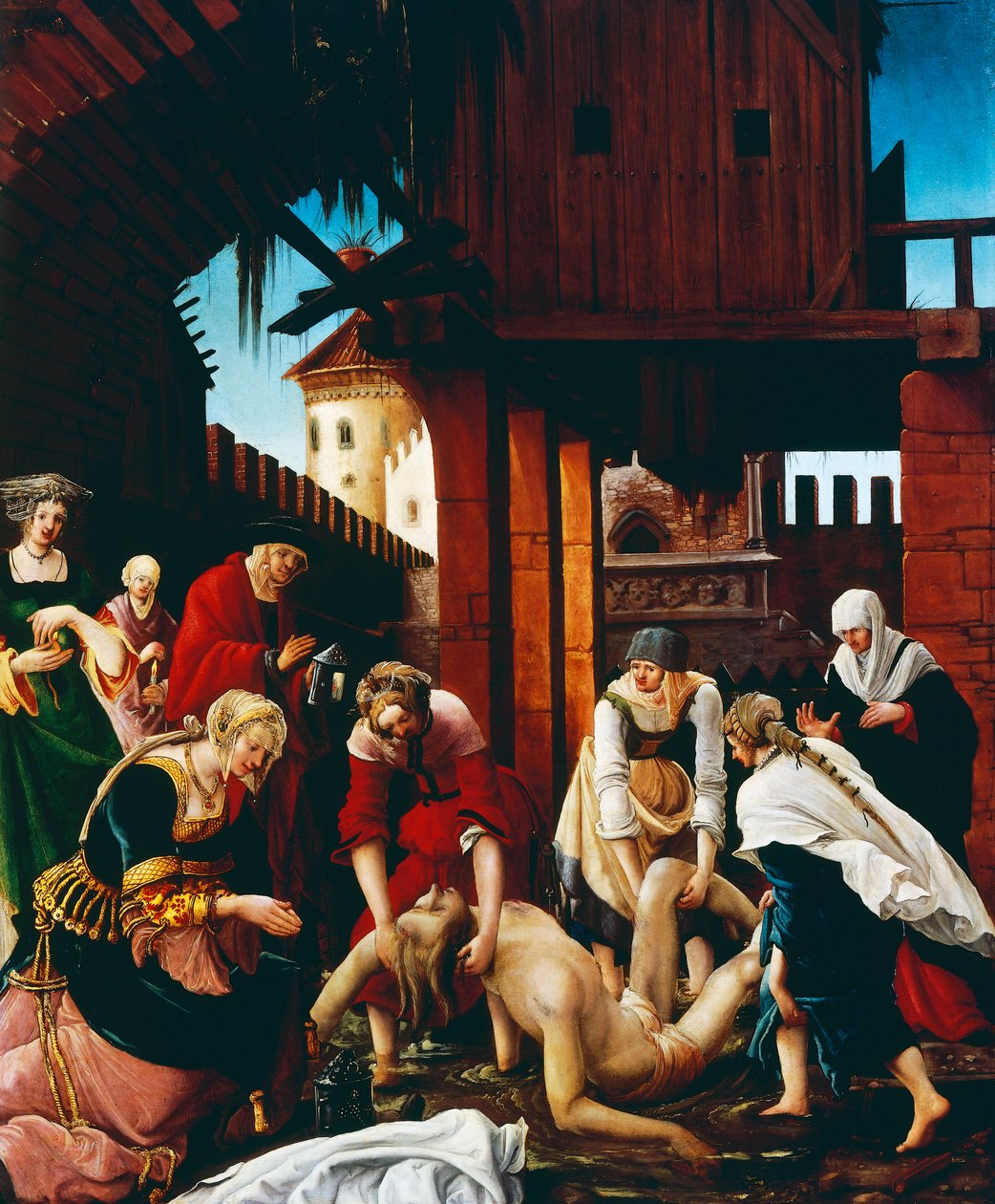Pyhän Sebastianin ruumiin palautus, n. 1510 tekijältä Albrecht Altdorfer