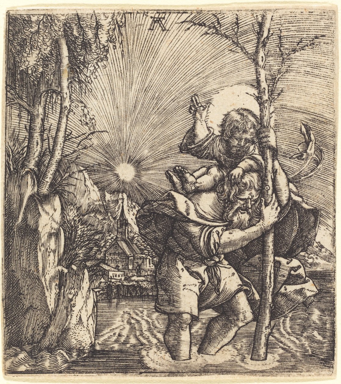 Pyhä Christopher tekijältä Albrecht Altdorfer