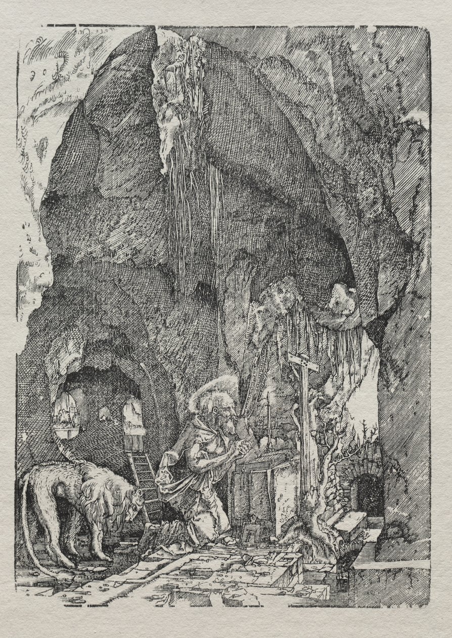 Pyhä Hieronymus luolassa tekijältä Albrecht Altdorfer