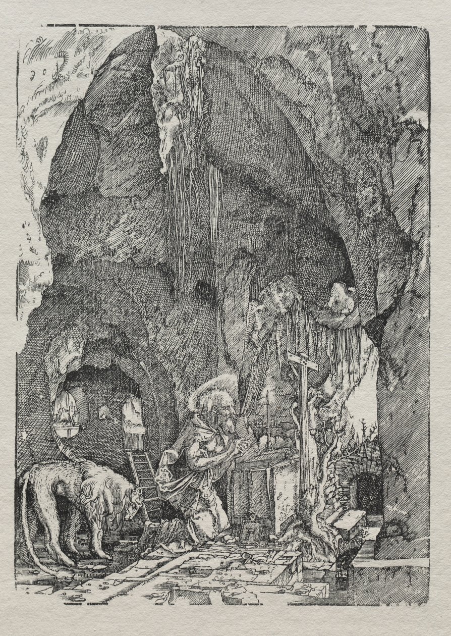 St. Jerome in the Cave, n. 1513-15. tekijältä Albrecht Altdorfer