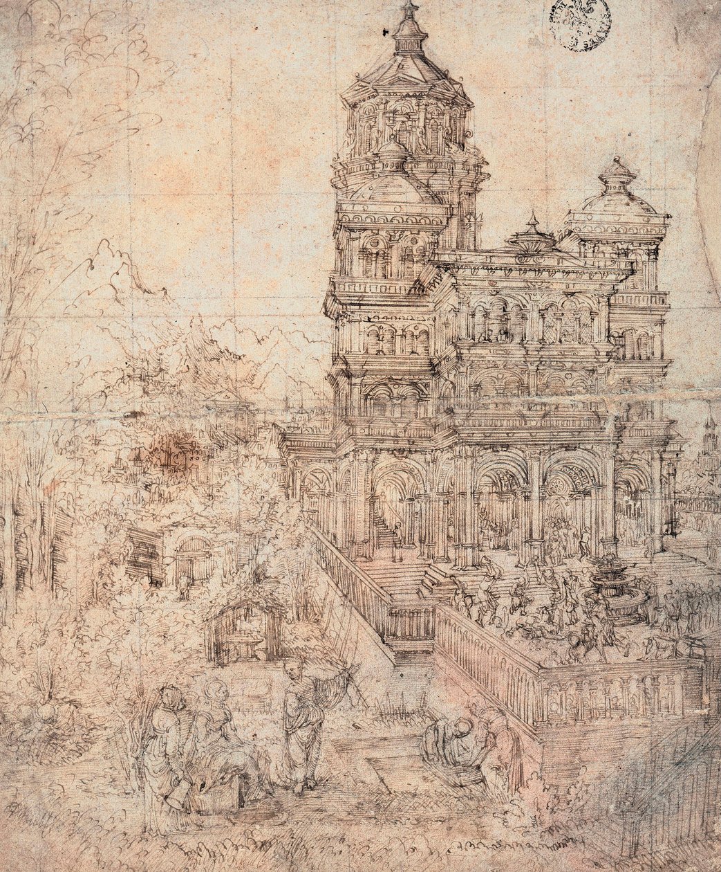 Susanna kylpeminen - Albrecht Altdorferin piirustus (noin 1480-1538) tekijältä Albrecht Altdorfer