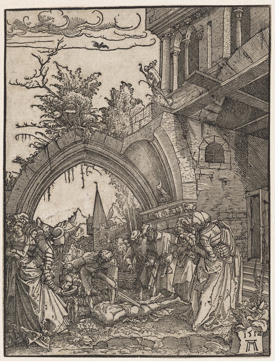 Pyhän Johannes Kastajan pään mestaus, 1512. tekijältä Albrecht Altdorfer