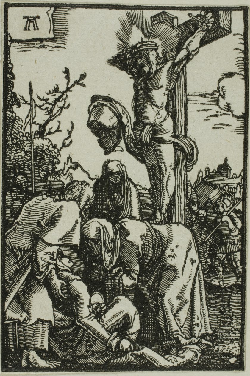 Ristiinnaulitseminen, kirjasta The Fall and Redemption of Man tekijältä Albrecht Altdorfer