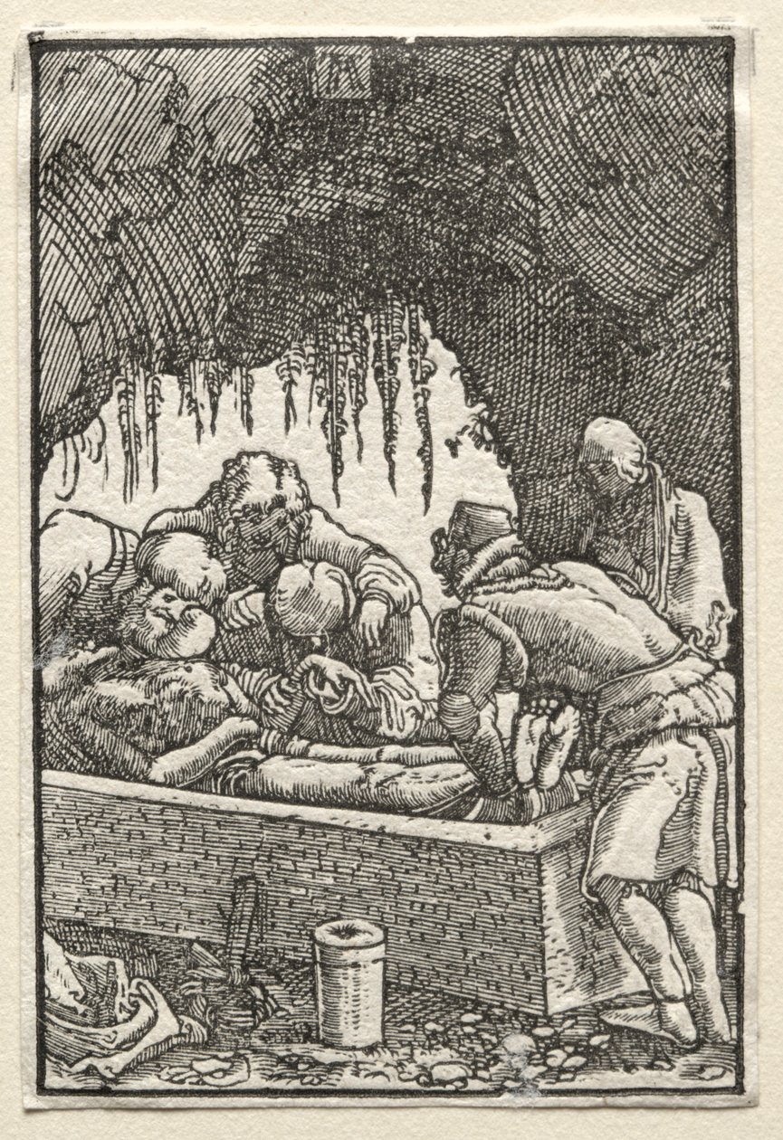 Ihmisen lankeemus ja lunastus: Kristuksen hautaaminen, n. 1515. tekijältä Albrecht Altdorfer