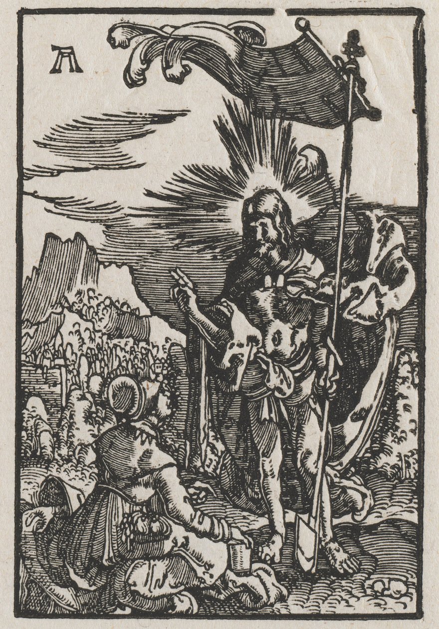Ihmisen lankeemus ja lunastus: Kristus ilmestyy Pyhälle Maria Magdalenalle tekijältä Albrecht Altdorfer