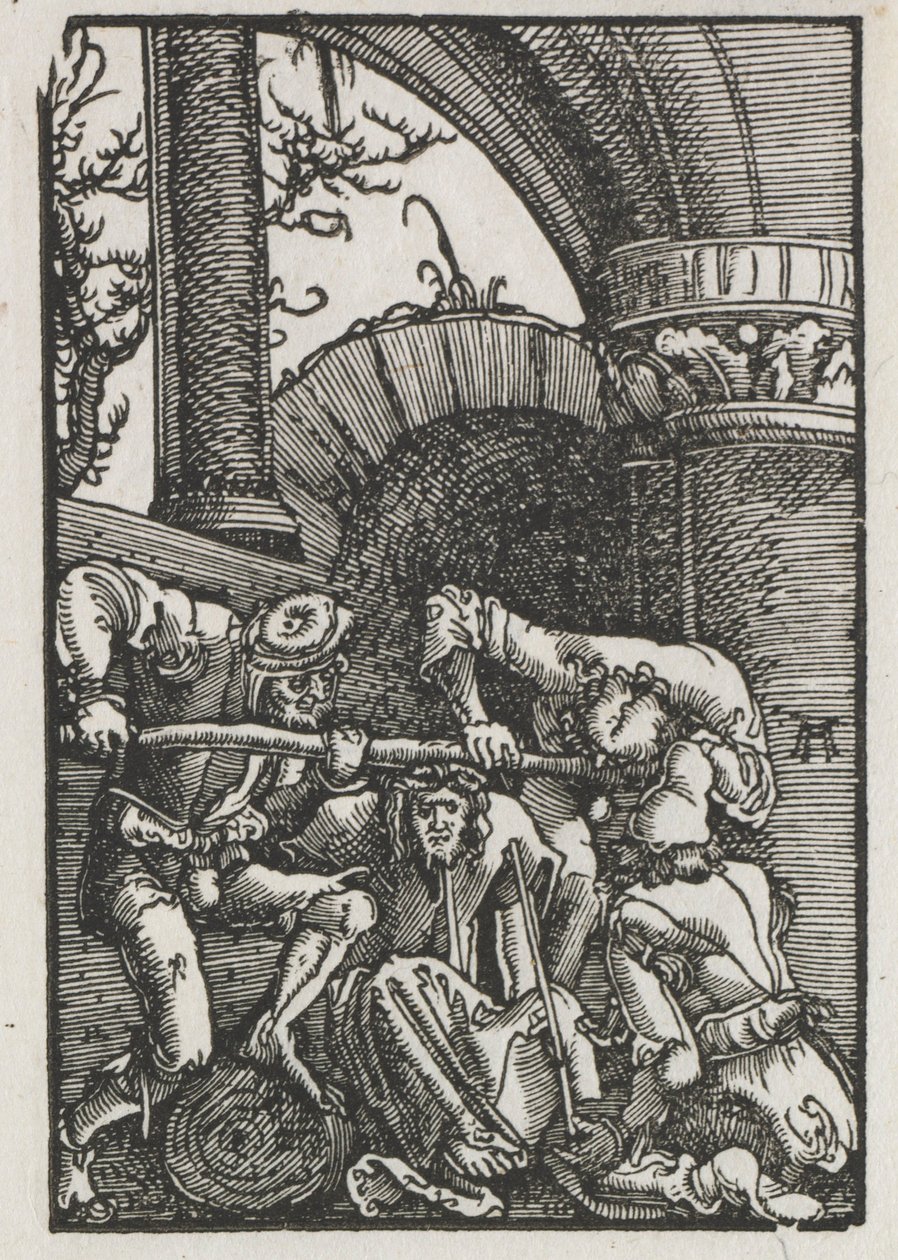 Ihmisen lankeemus ja lunastus: orjantappuroilla kruunattu Kristus, n. 1515. tekijältä Albrecht Altdorfer