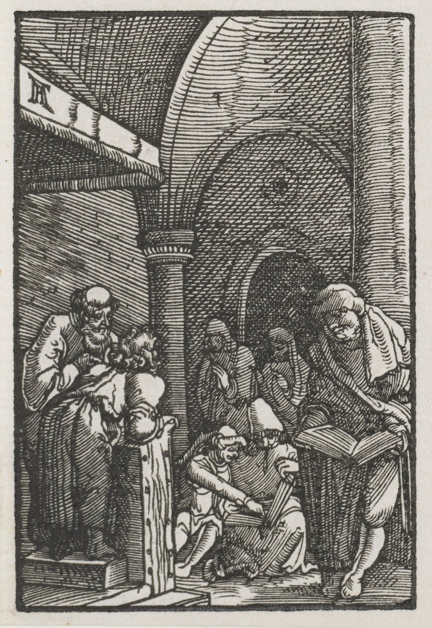 Ihmisen lankeemus ja lunastus: Kristus kiistelee lääkäreiden kanssa, c. 1515. tekijältä Albrecht Altdorfer