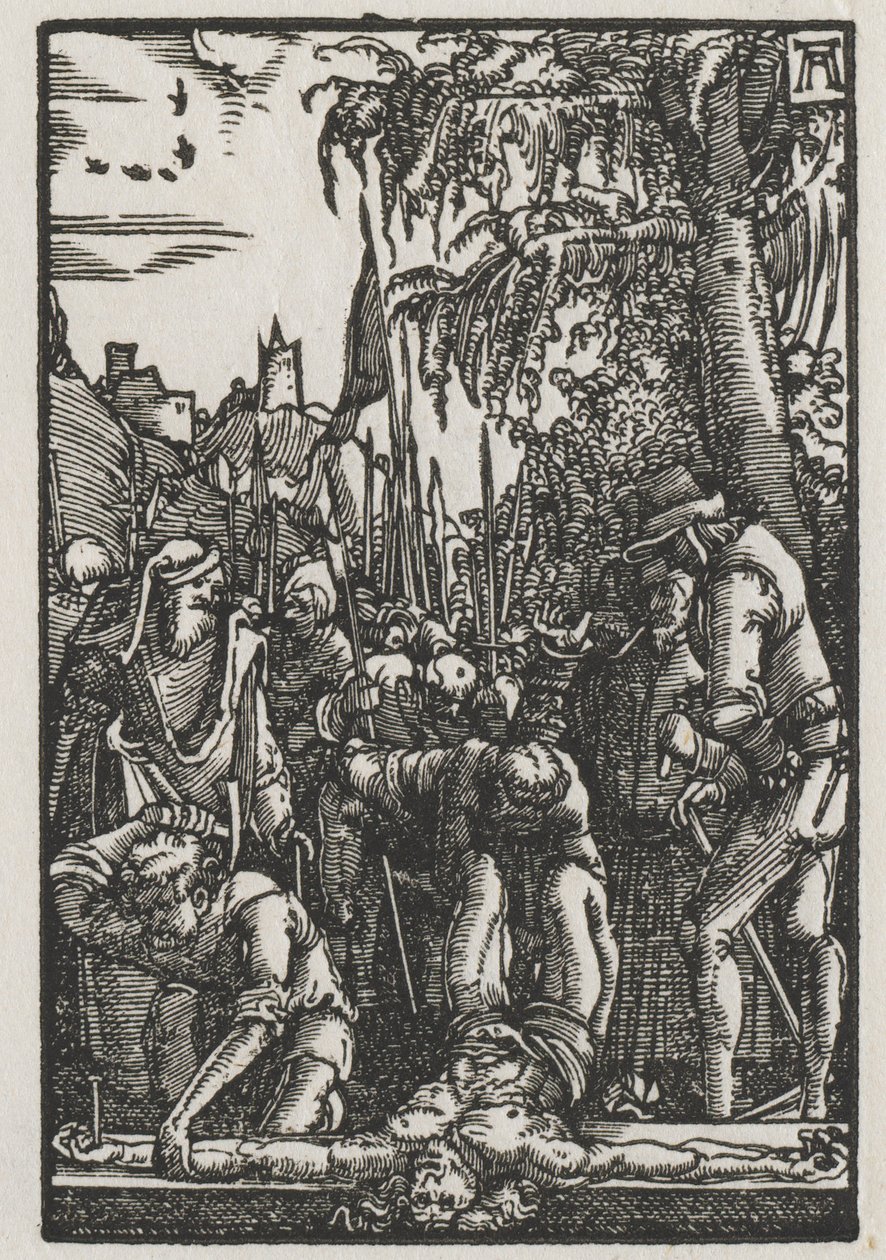 Ihmisen lankeemus ja lunastus: Kristus naulittiin ristiin tekijältä Albrecht Altdorfer
