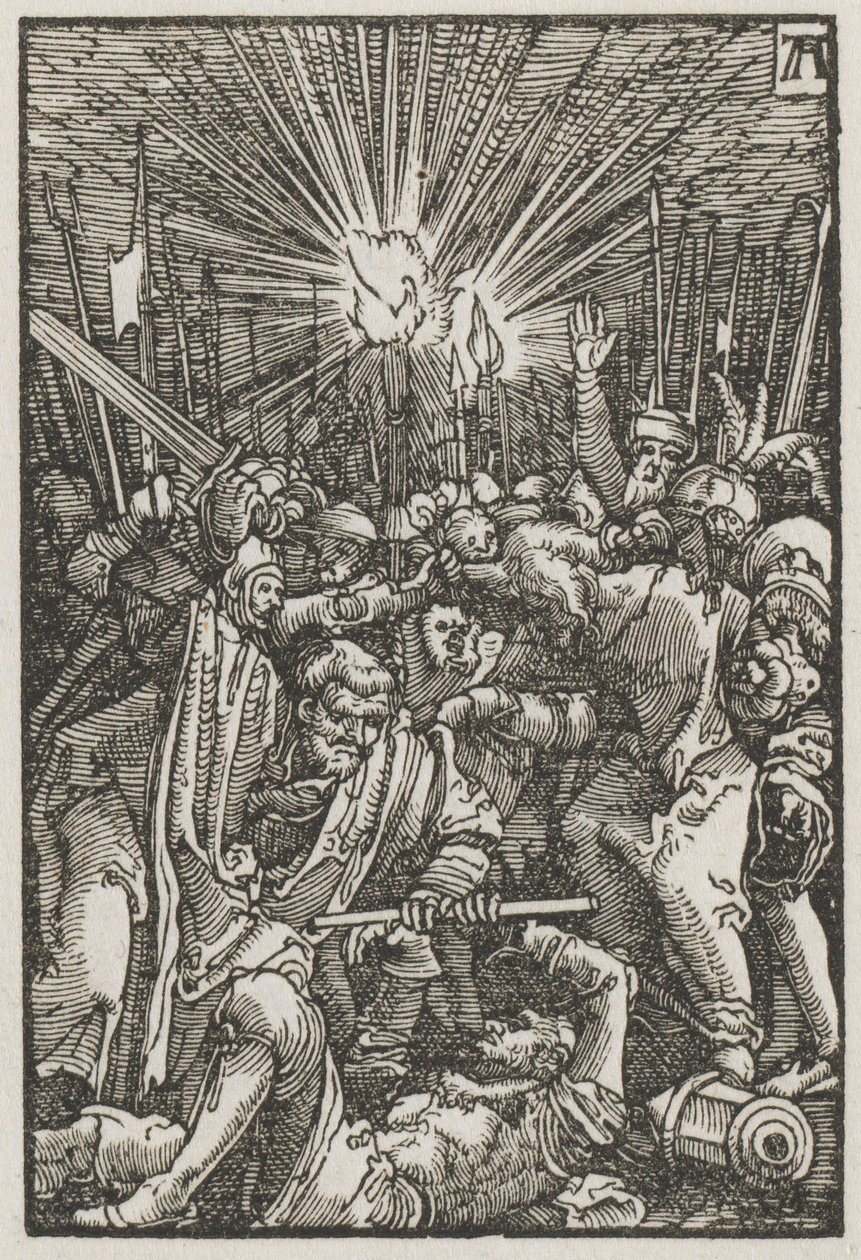 Ihmisen lankeemus ja lunastus: Kristus vangittiin, n. 1515. tekijältä Albrecht Altdorfer