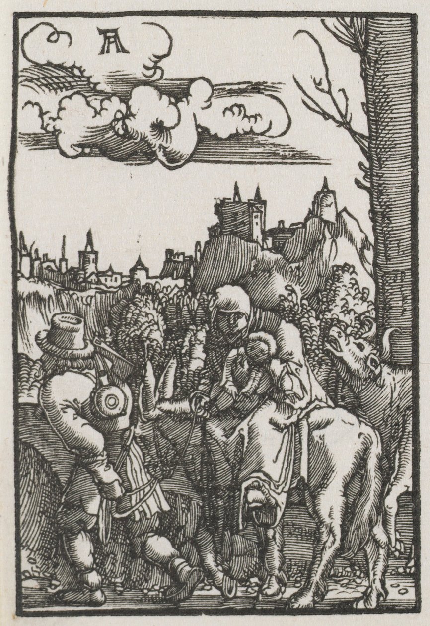 Ihmisen lankeemus ja lunastus: Pako Egyptiin, n. 1515. tekijältä Albrecht Altdorfer