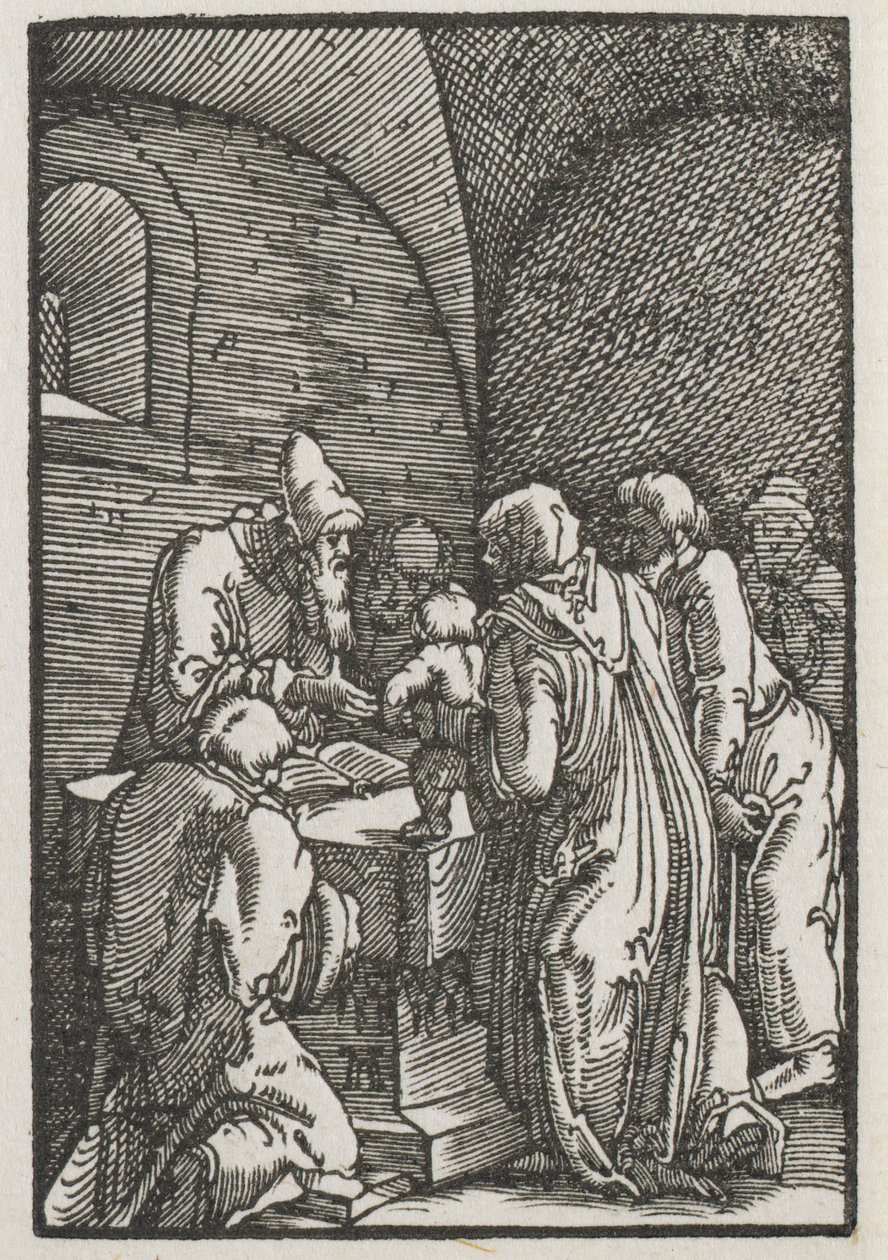 Ihmisen lankeemus ja lunastus: Kristuksen esittely temppelissä tekijältä Albrecht Altdorfer