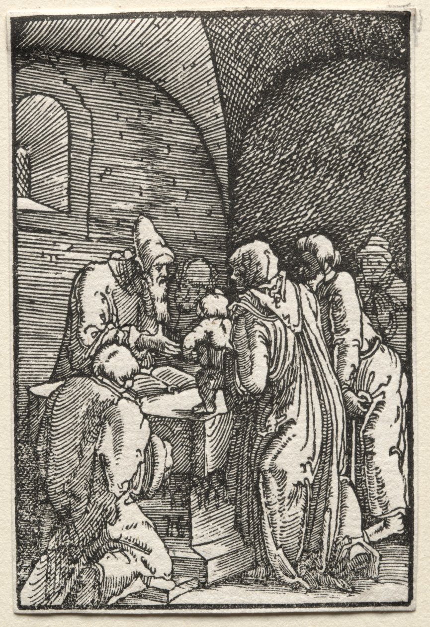 Ihmisen lankeemus ja lunastus: Kristuksen esittely temppelissä, n. 1515. tekijältä Albrecht Altdorfer