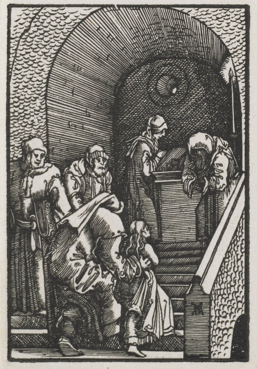 Ihmisen lankeemus ja lunastus: Neitsyen esittely temppelissä, 1515. tekijältä Albrecht Altdorfer