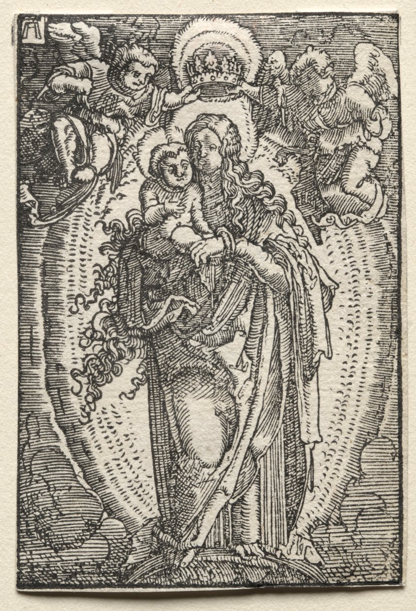 Ihmisen lankeemus ja lunastus: Neitsyt taivaan kuningattarena, n. 1515. tekijältä Albrecht Altdorfer