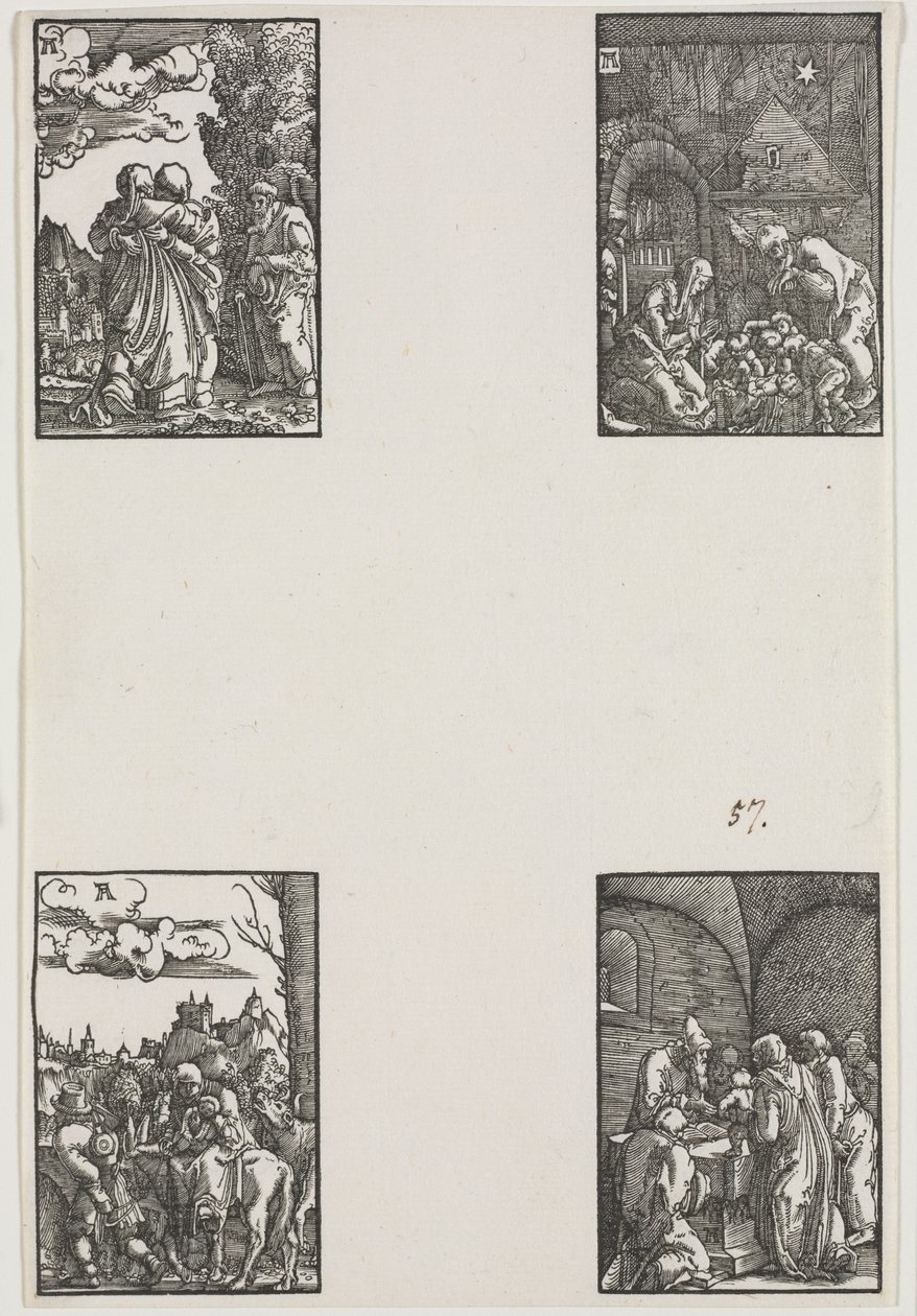 Ihmisen lankeemus ja lunastus, n. 1515. tekijältä Albrecht Altdorfer