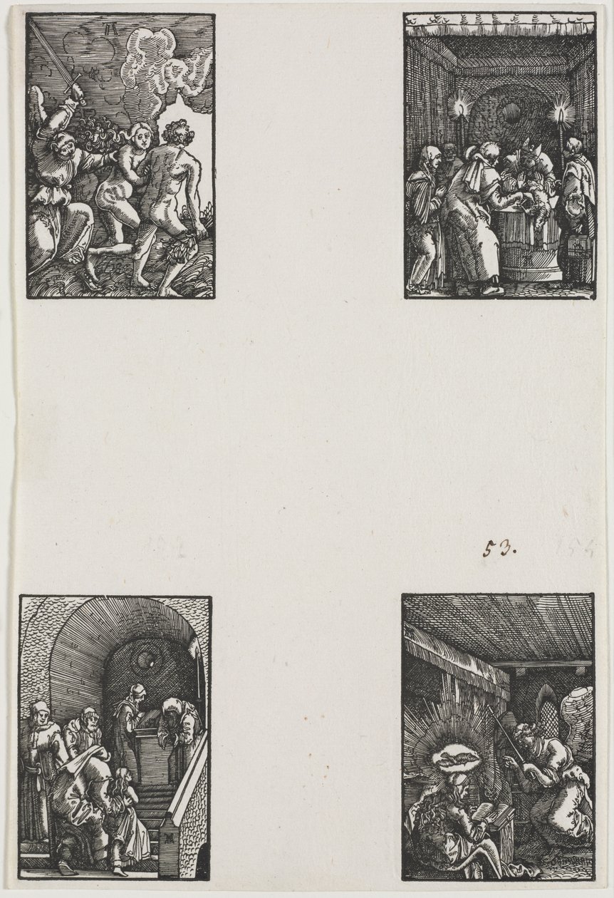 Ihmisen lankeemus ja lunastus, n. 1515. tekijältä Albrecht Altdorfer