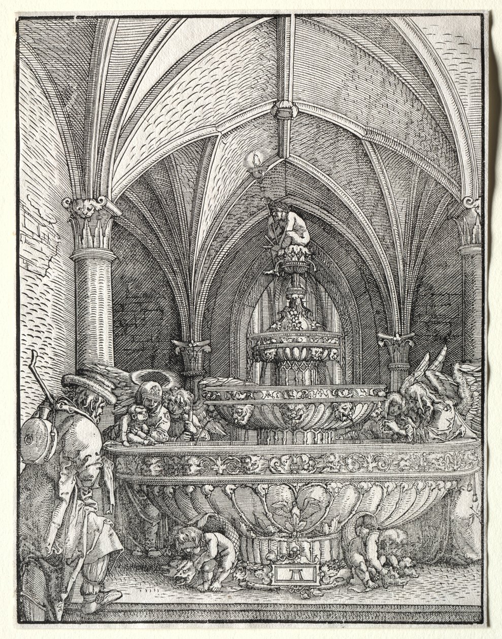 Pyhä perhe lennossa Egyptiin lähteellä, n. 1520. tekijältä Albrecht Altdorfer