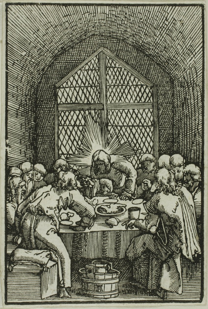 Viimeinen ehtoollinen kirjasta The Fall and Redemption of Man tekijältä Albrecht Altdorfer