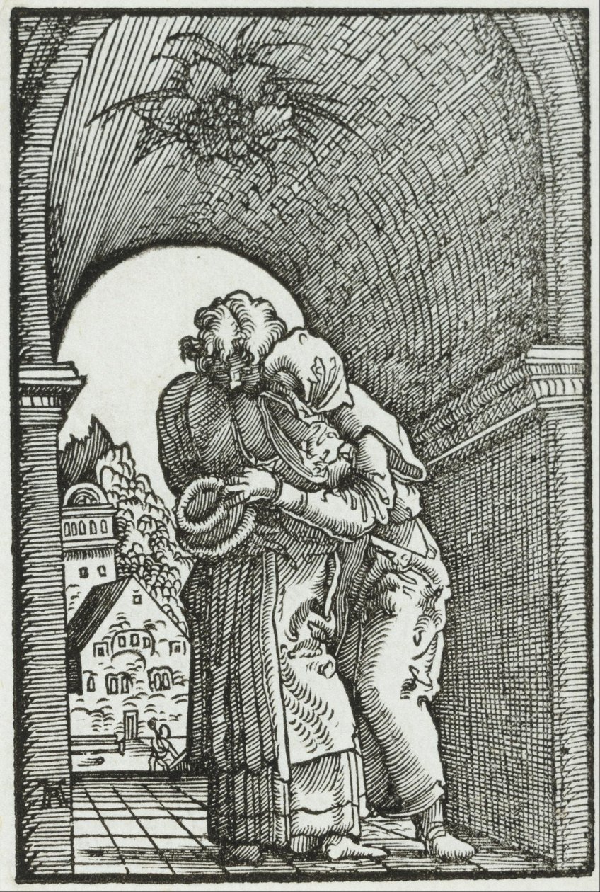 Joakimin ja Annen tapaaminen tekijältä Albrecht Altdorfer