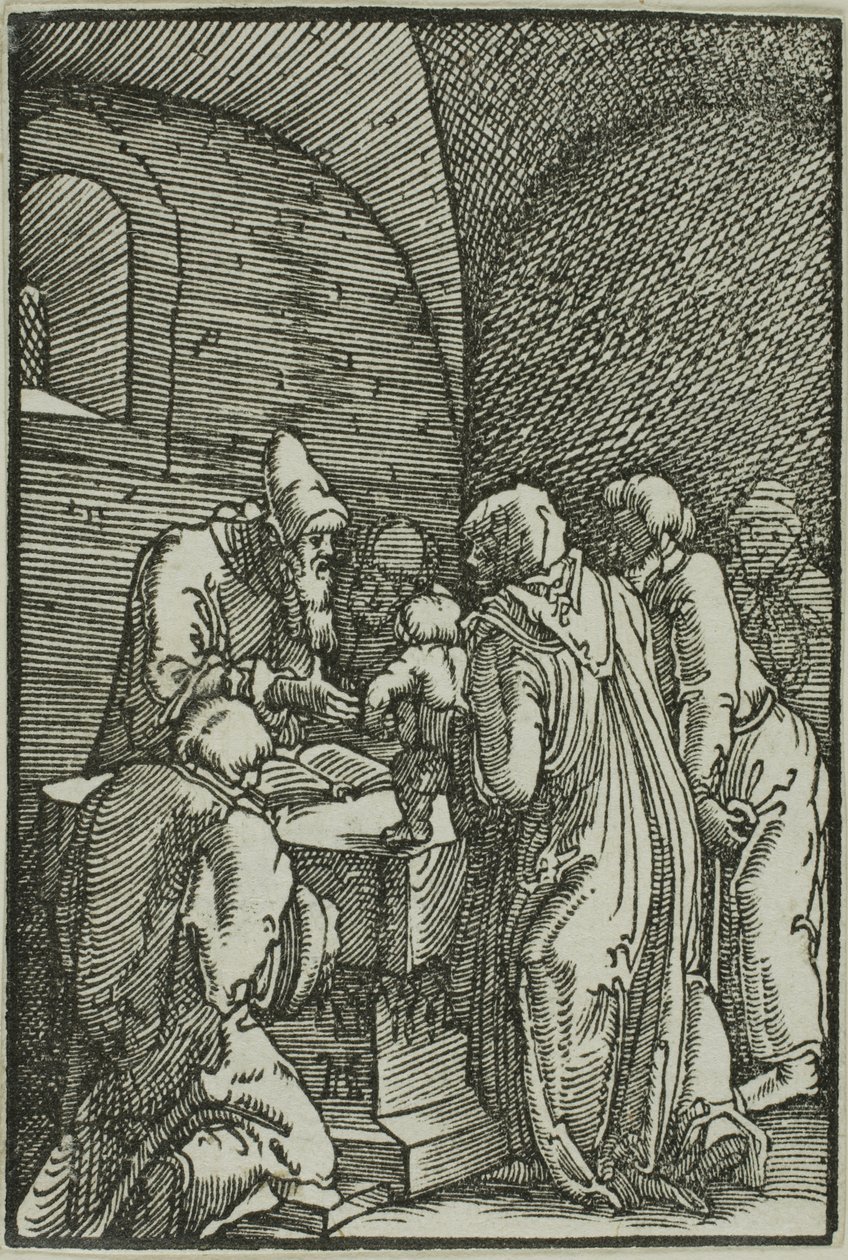 Esitys temppelissä, kirjasta The Fall and Redemption of Man tekijältä Albrecht Altdorfer