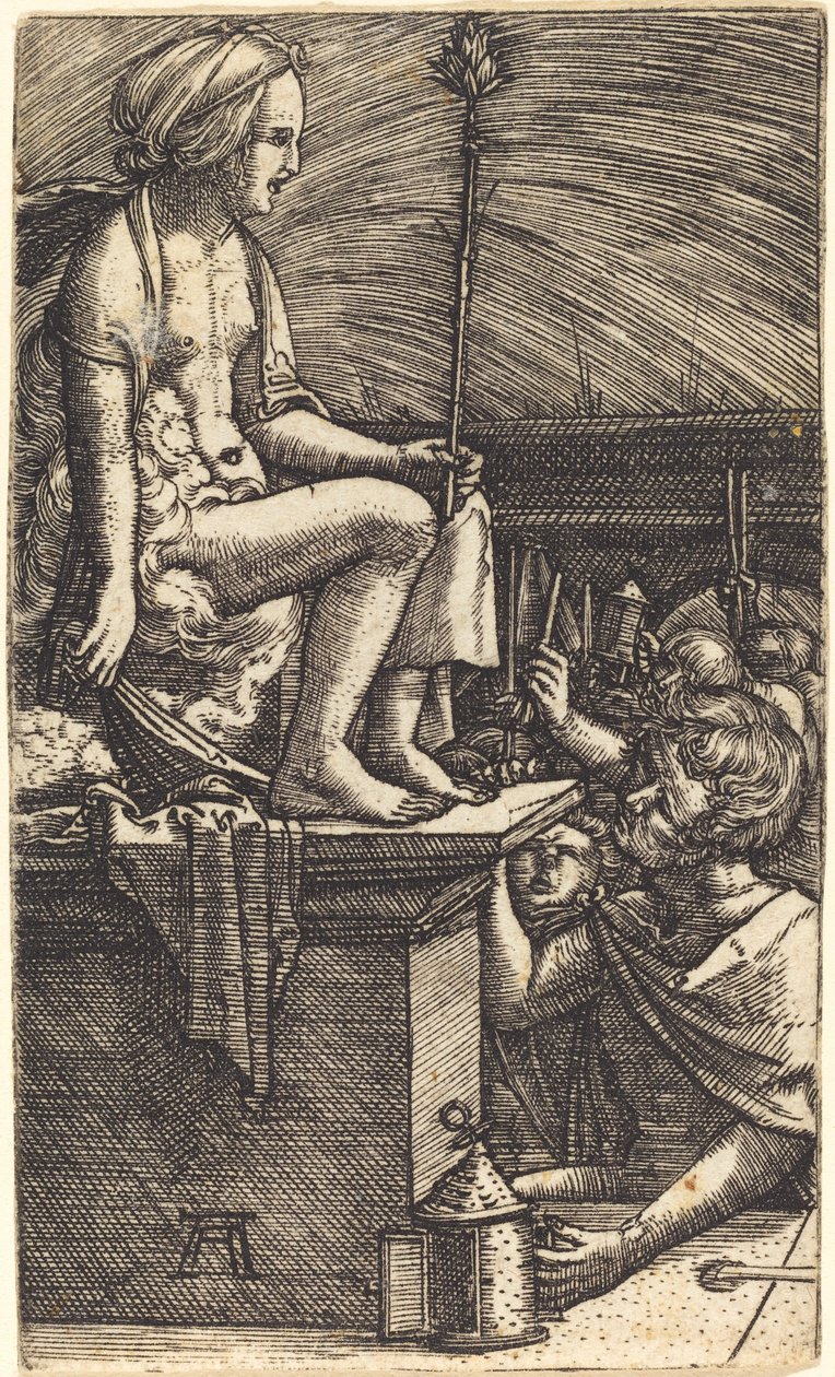 Roomalainen kurtisaani (Taikurin Vergiliusin kosto) tekijältä Albrecht Altdorfer