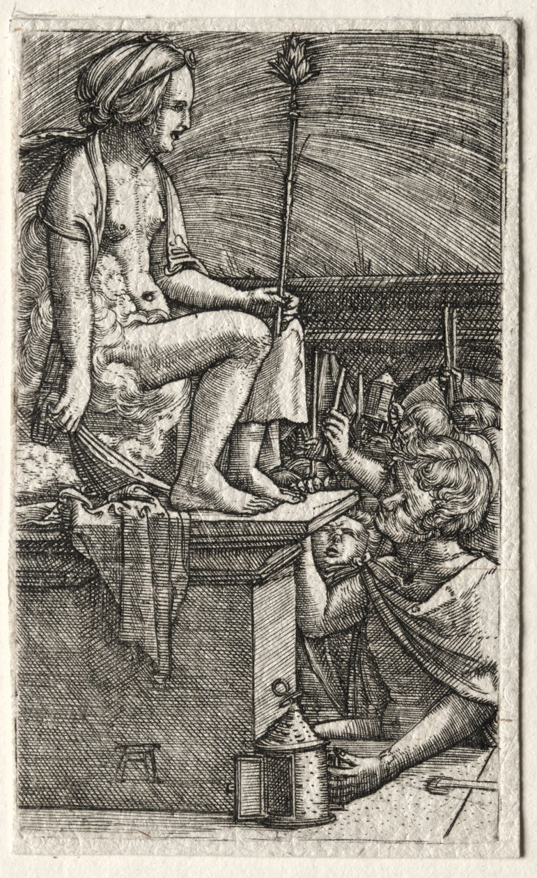 Roomalainen kurtisaani tai Noidan Vergiliusuksen kosto, 1520-1526. tekijältä Albrecht Altdorfer