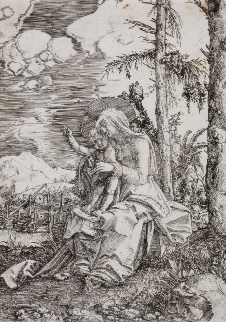Neitsyt Maria ja lapsi maisemassa tekijältä Albrecht Altdorfer
