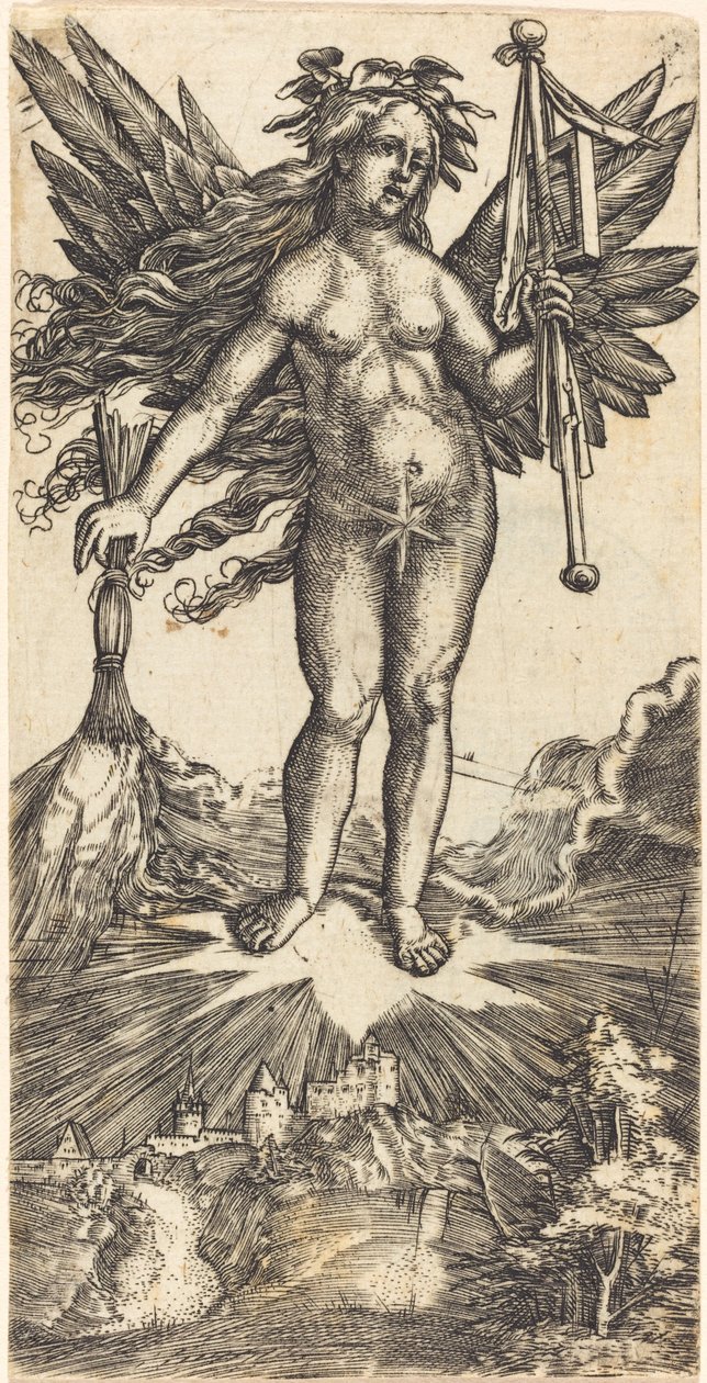 Siivekäs nainen tähdellä tekijältä Albrecht Altdorfer
