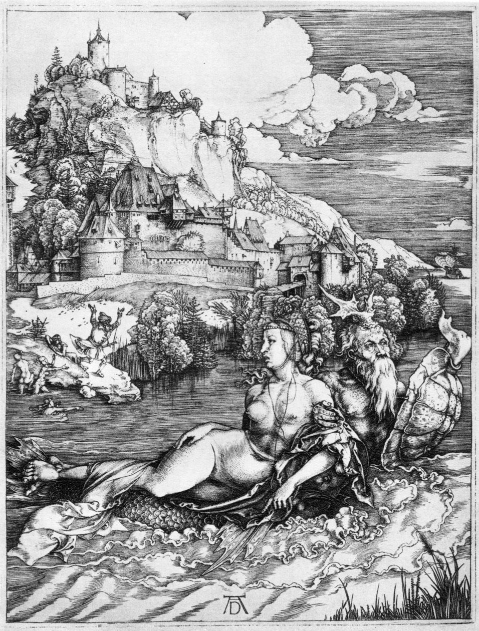 Merihirviö, joka kantaa pois prinsessan, 1500, 1936 tekijältä Albrecht Dürer