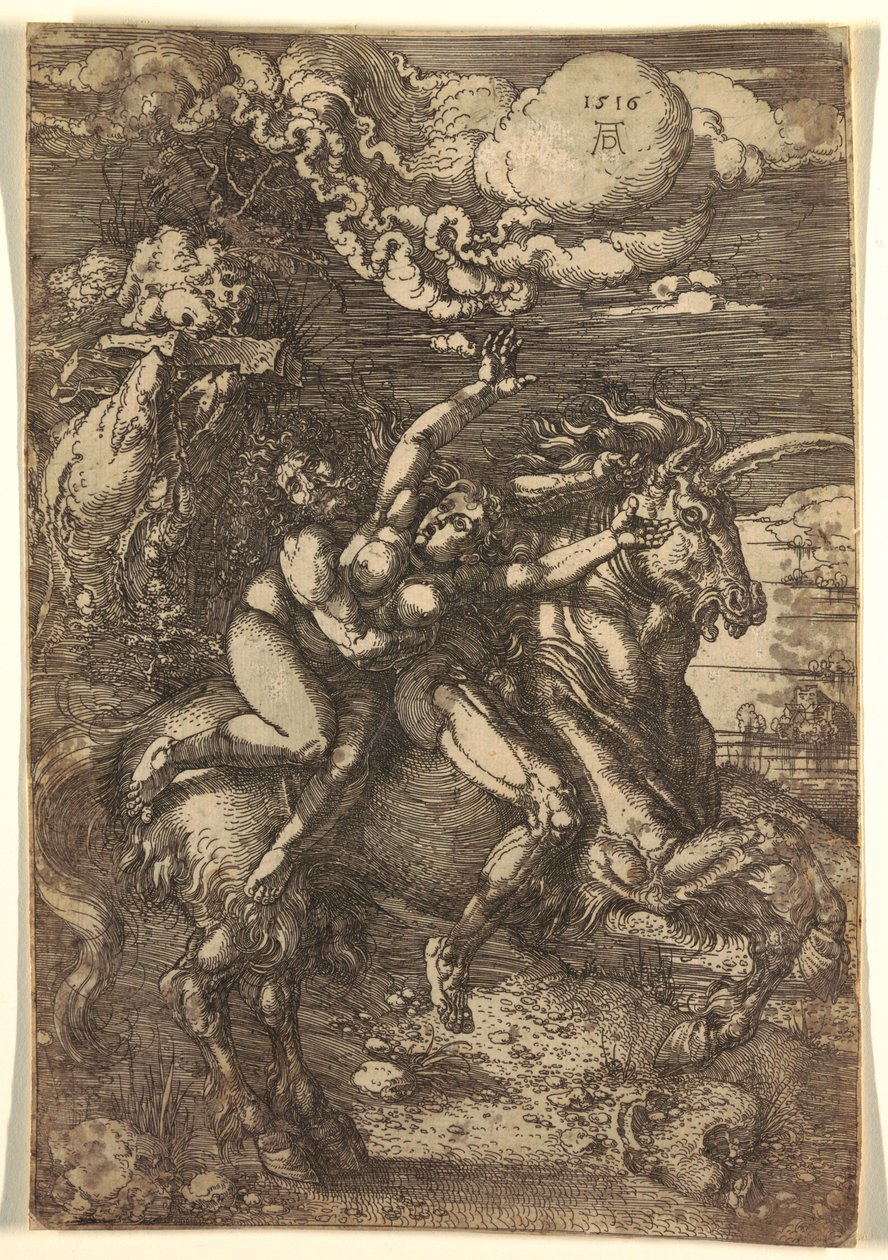 Proserpiinin sieppaus yksisarvisella tekijältä Albrecht Dürer