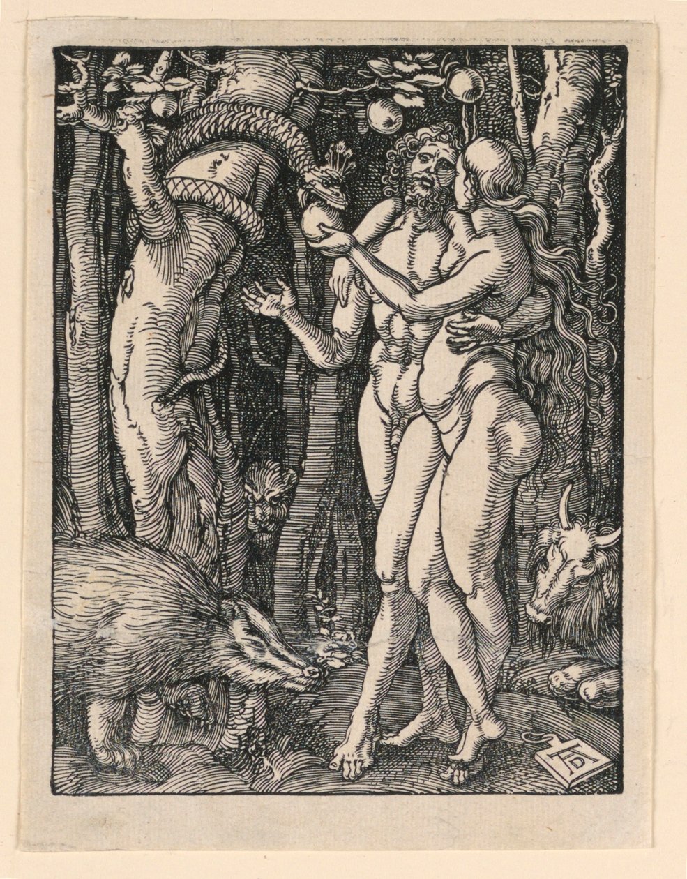 Adam and Even, The Little Passion -sarjasta tekijältä Albrecht Dürer