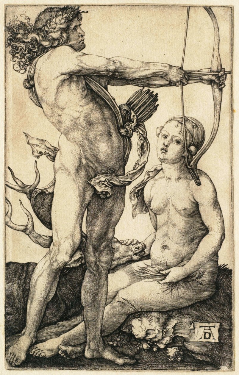 Apollo ja Diana tekijältä Albrecht Dürer