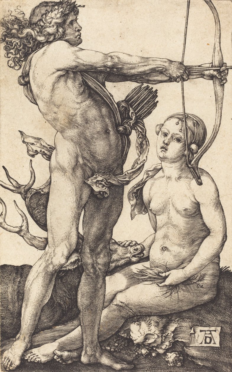 Apollo ja Diana, 15041505. tekijältä Albrecht Dürer