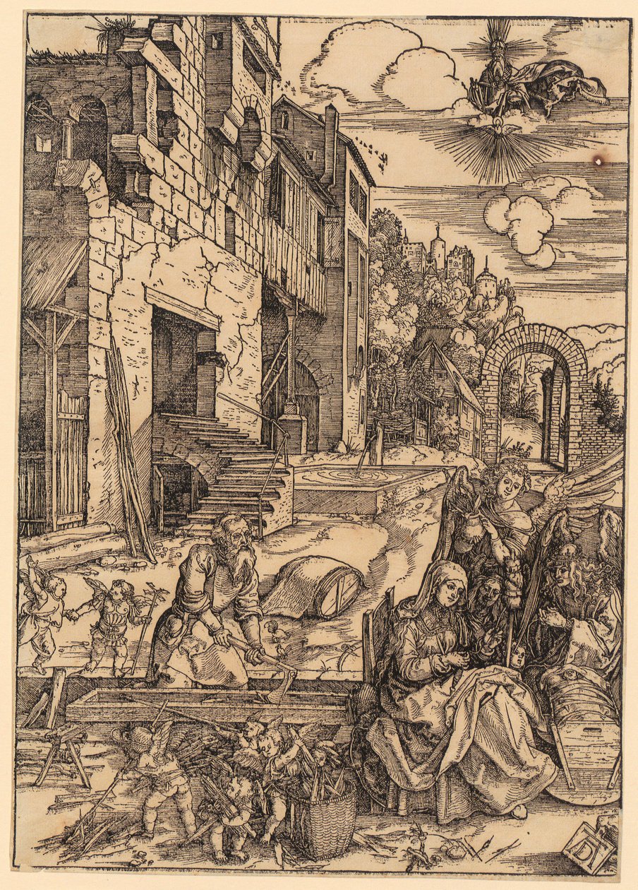 Oleskelu Egyptissä, lehti 15 sarjasta "Marian elämä" tekijältä Albrecht Dürer