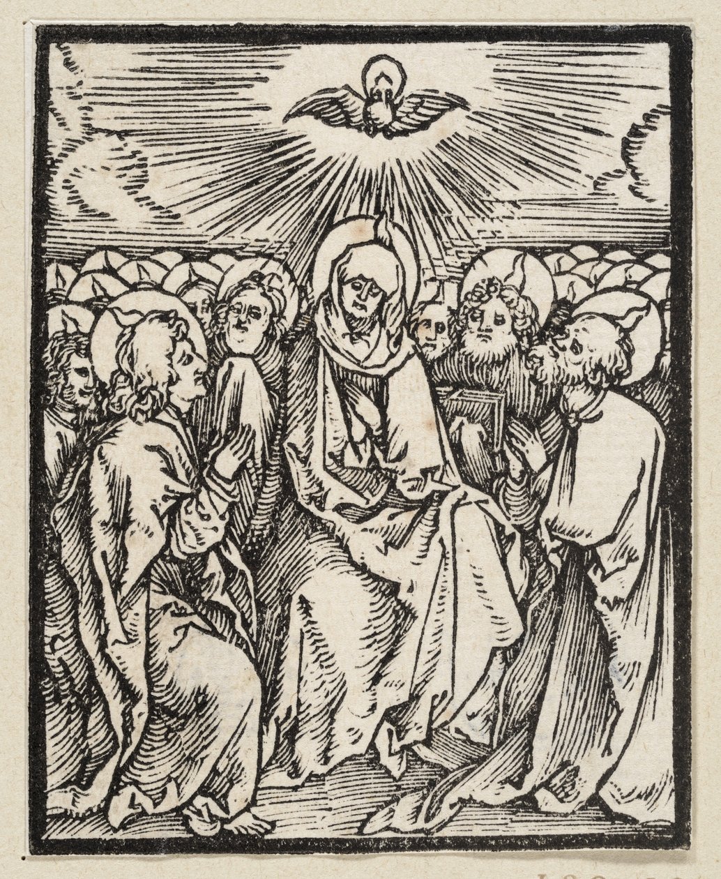 Pyhän Hengen vuodattaminen (teoksesta Postilla, 43 puupiirrosta) tekijältä Albrecht Dürer