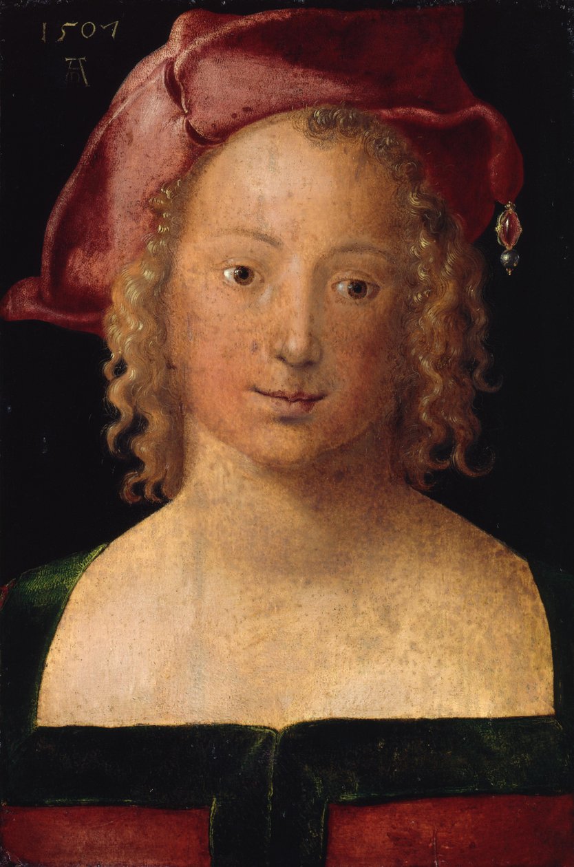 Kuva tytöstä, jolla on punainen baretti tekijältä Albrecht Dürer