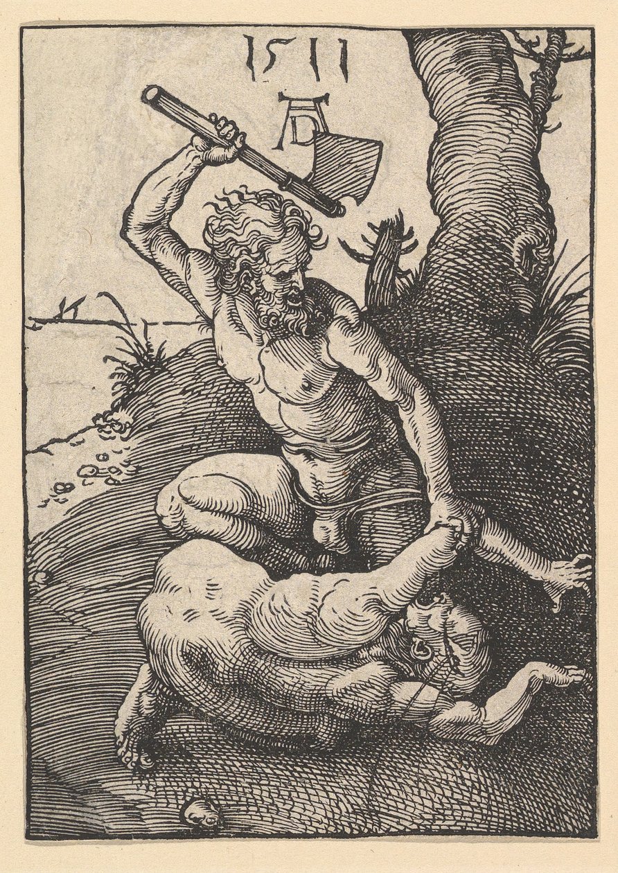 Kain tappaa Abelin, 1511. tekijältä Albrecht Dürer