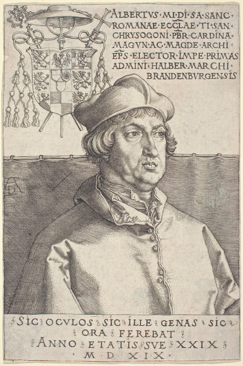 Cardinal Albrecht Brandenburgista ("Pieni kardinaali") tekijältä Albrecht Dürer