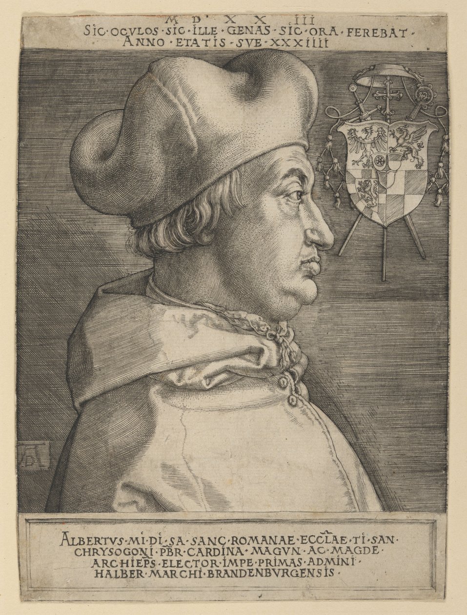 Brandenburgin kardinaali Albrecht (suuri laatta) tekijältä Albrecht Dürer