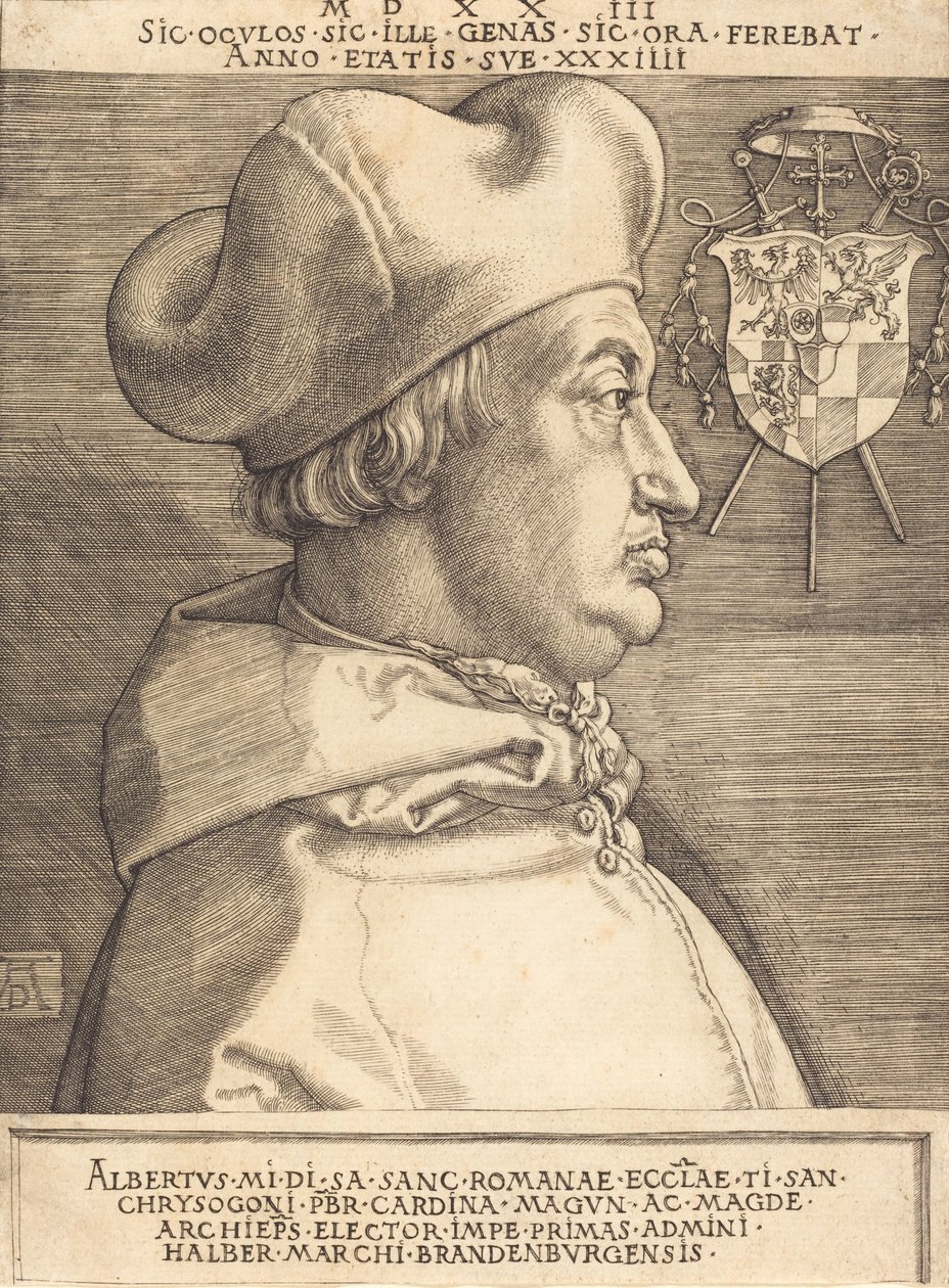Cardinal Albrecht Brandenburgilainen Suuri kardinaali, 1523. tekijältä Albrecht Dürer