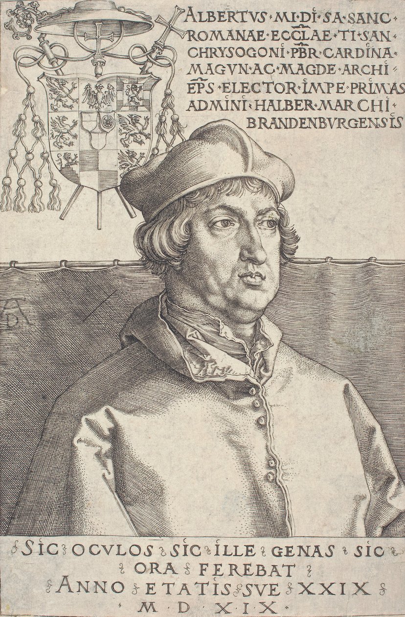 Cardinal Albrecht Brandenburgilainen Pieni kardinaali, 1519. tekijältä Albrecht Dürer