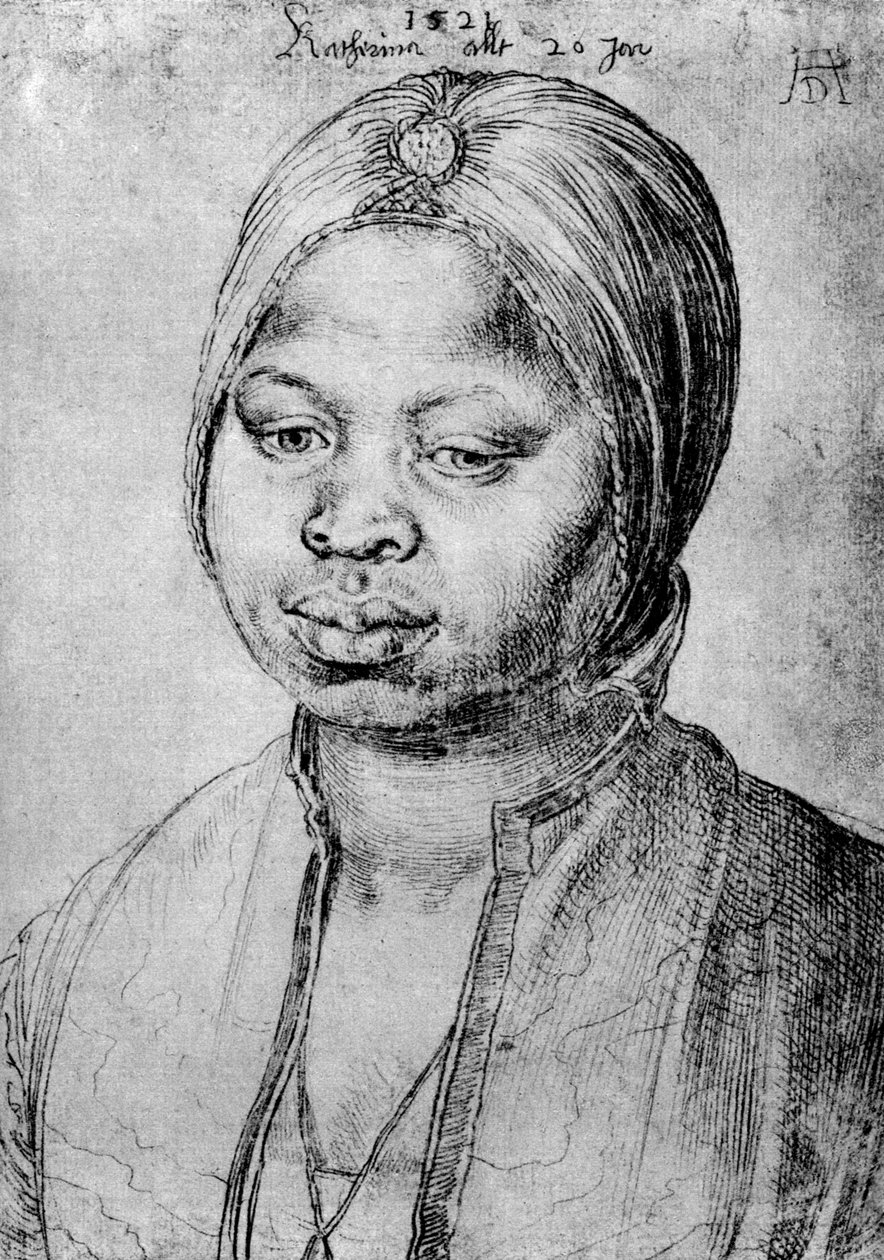 Catherine, portugalilaisen Bradaon mulatta, 1521, 1936 tekijältä Albrecht Dürer