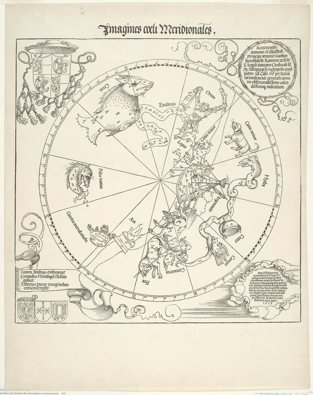Eteläisen taivaan taivaallinen kartta (Imagines coeli meridionalis) tekijältä Albrecht Dürer