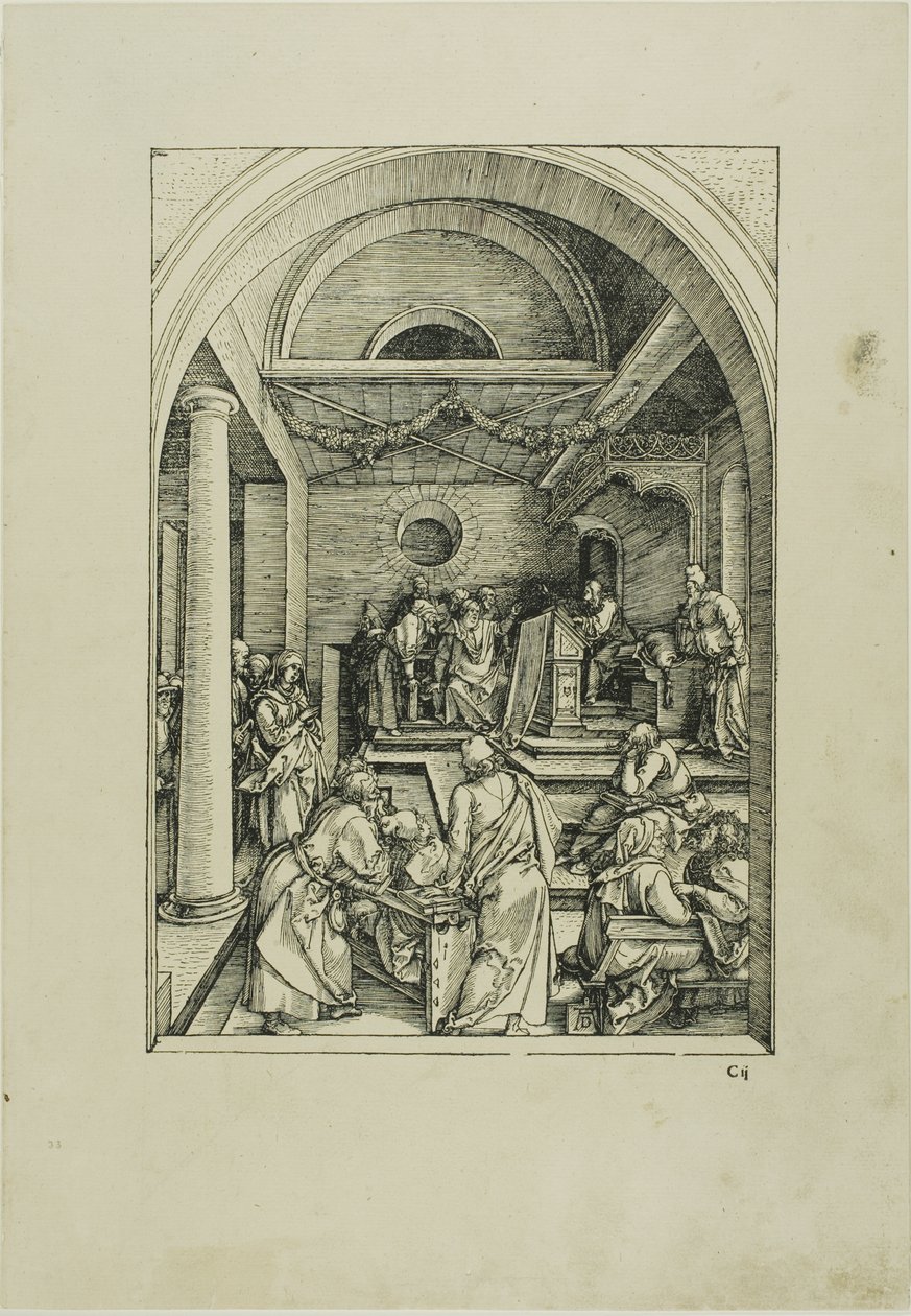 Kristus lääkäreiden joukossa, Neitsyen elämästä tekijältä Albrecht Dürer
